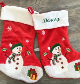 Snowman Fleece Christmas Stocking