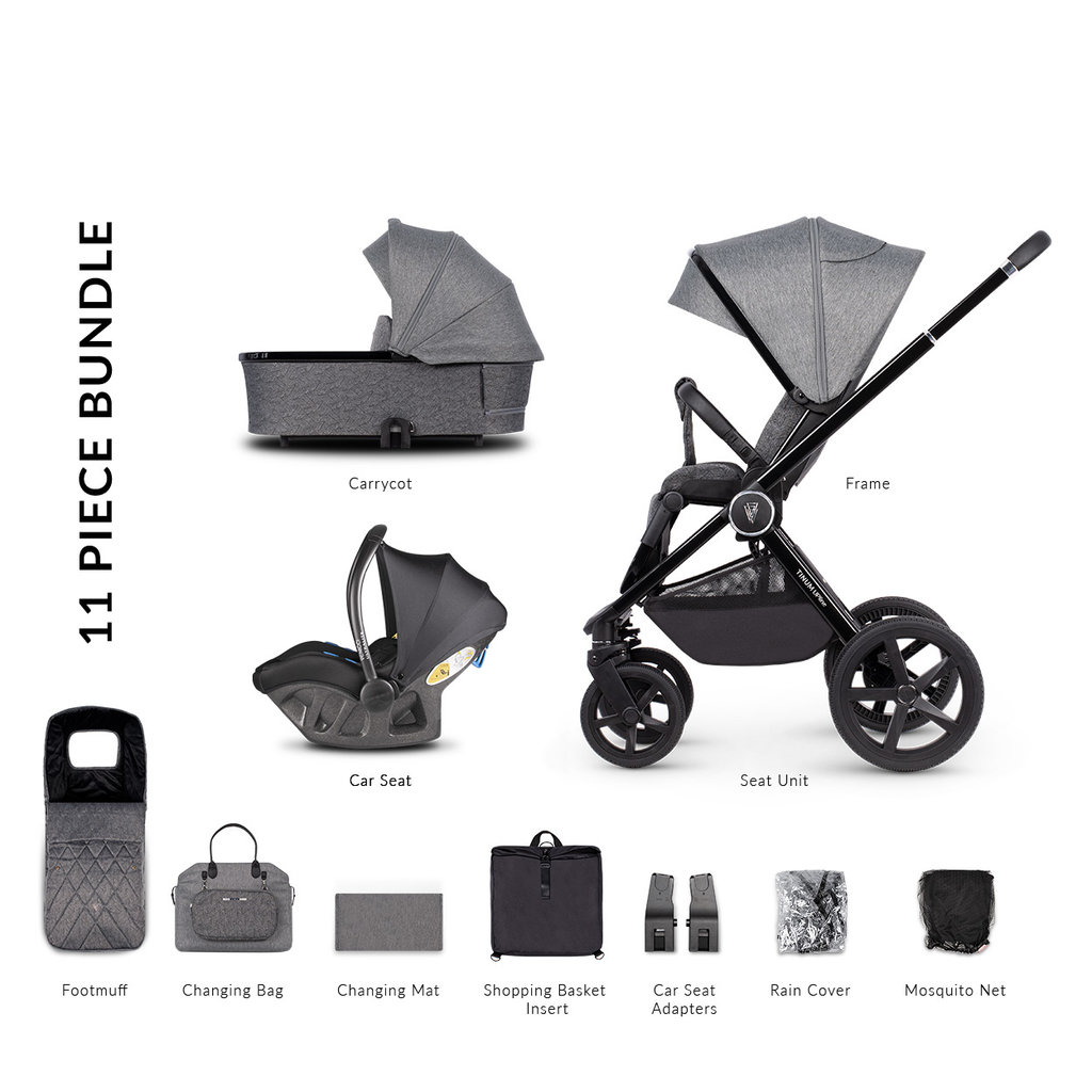 Venicci Venicci Tinum Upline Slate Grey 3 In 1 with Ultralite Car Seat