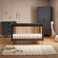 Obaby Obaby Maya 3 Piece Room Set Slate With Natural