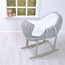 Br nursery Cuddles Pod Grey Wicker - White Dimples