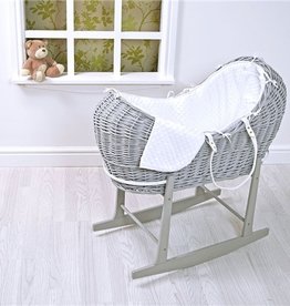 Br nursery Cuddles Pod Grey Wicker - White Dimples