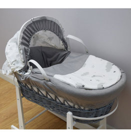 Cuddles Grey Wicker Sweet Dreams Moses Basket