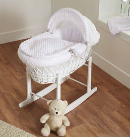 Cuddles White Wicker White Dimples Moses Basket