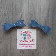 Hollihops&Flutterflies Denim with Star Bow Clips