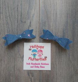 Hollihops&Flutterflies Denim with Star Bow Clips