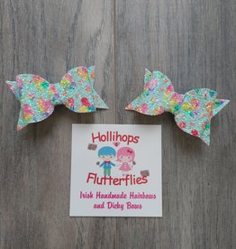 Hollihops&Flutterflies Rainbow Heart Glitter Bow Clips