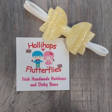Hollihops&Flutterflies Double Abi Lemon Glitter Bow Headband
