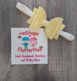 Hollihops&Flutterflies Double Abi Lemon Glitter Bow Headband