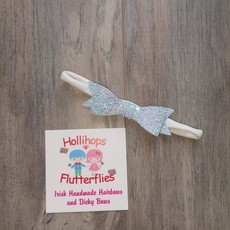 Hollihops&Flutterflies Tiny Blue Glitter Bow Headband