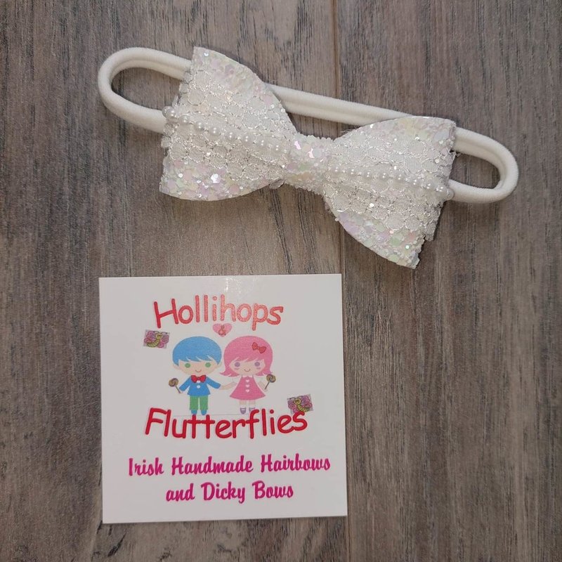 Hollihops&Flutterflies Lily Lace Christening Dainty Headband