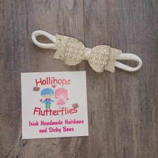 Hollihops&Flutterflies Abi Pearl Christening Dainty Headband