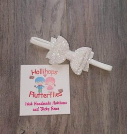 Hollihops&Flutterflies Double Small Chloe Glitter White Headband