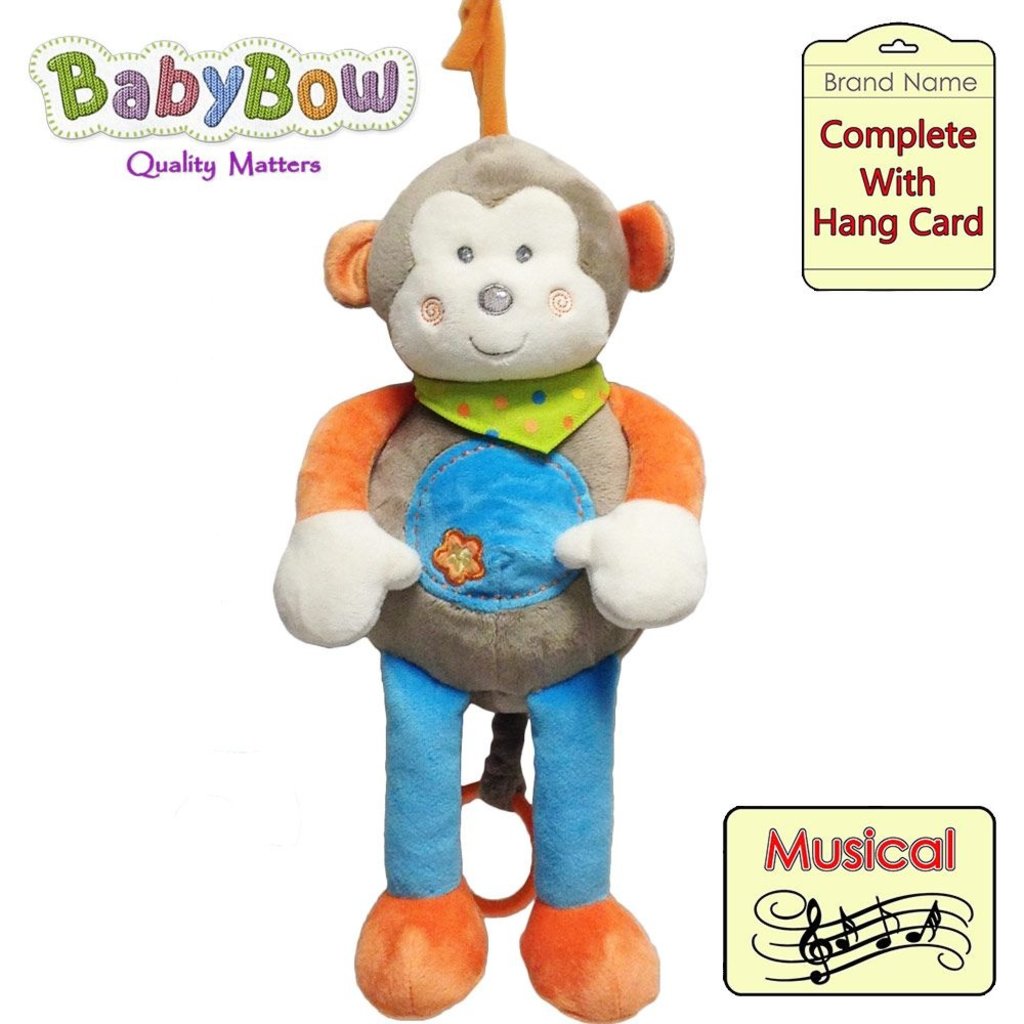 Baby Bow Soft Monkey Musical Pull Toy