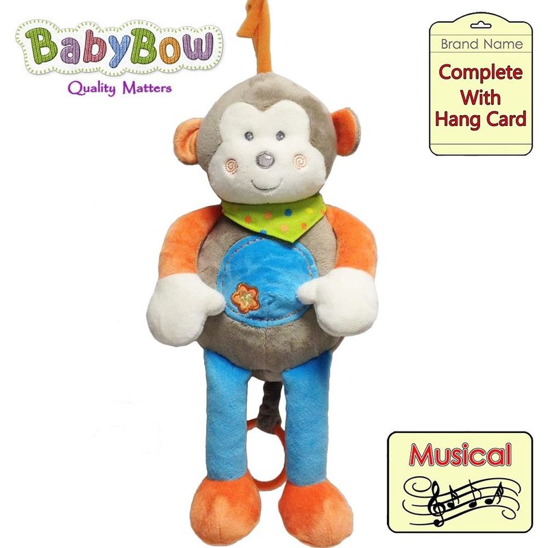 Baby Bow Soft Monkey Musical Pull Toy