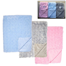 Baby Bow Rosette Style Fur Baby  Blanket-Pink