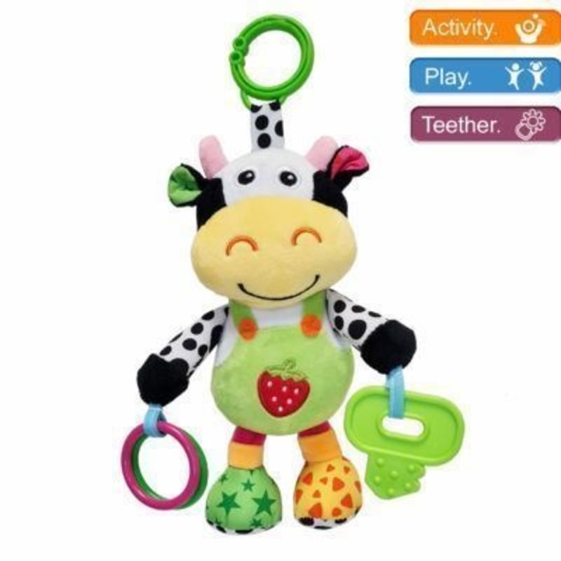 Hanging Musical Cow with Teething Ring