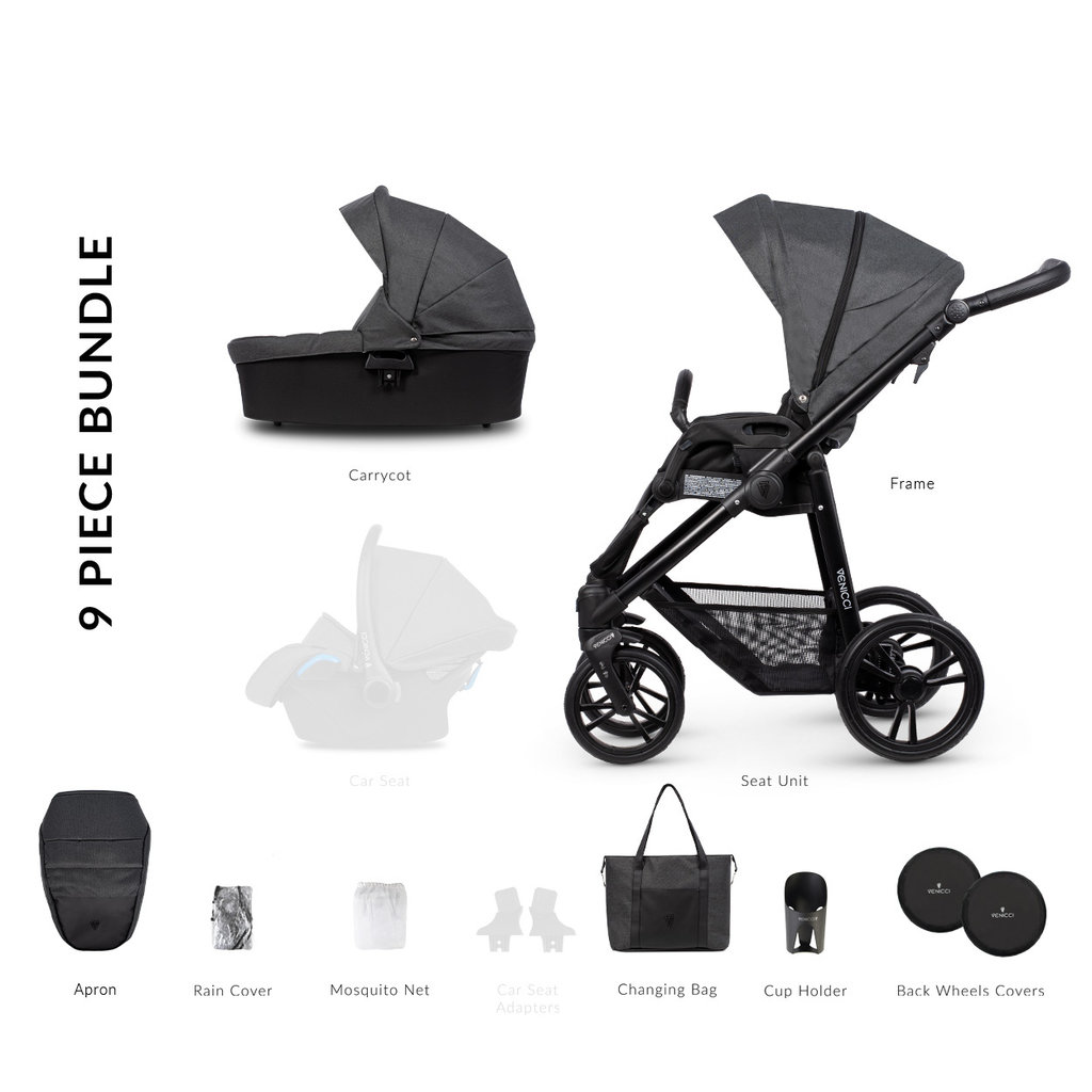 Venicci Venicci Genesis 2 in 1 Steel Grey w Black Chassis