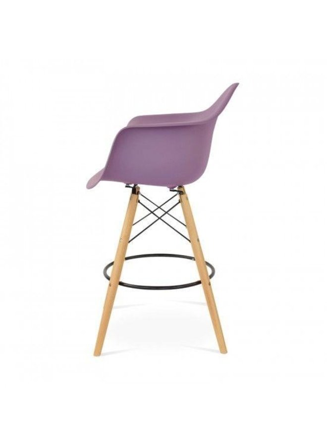 Eames DAW barkruk mauve grijs