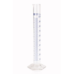 Class B measuring cylinders, blue markings