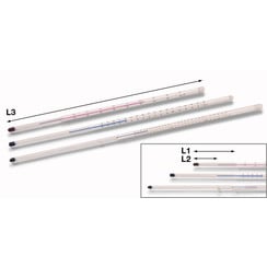 Precision straight stem thermometers with special filling