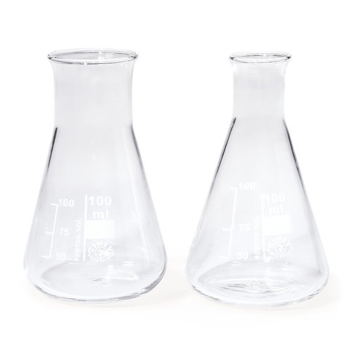 Fiole erlenmeyer en verre, à col large - 50 ml