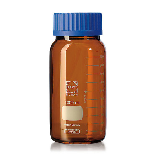 Botella de cuello ancho DURAN® GLS 80 Vidrio marrón