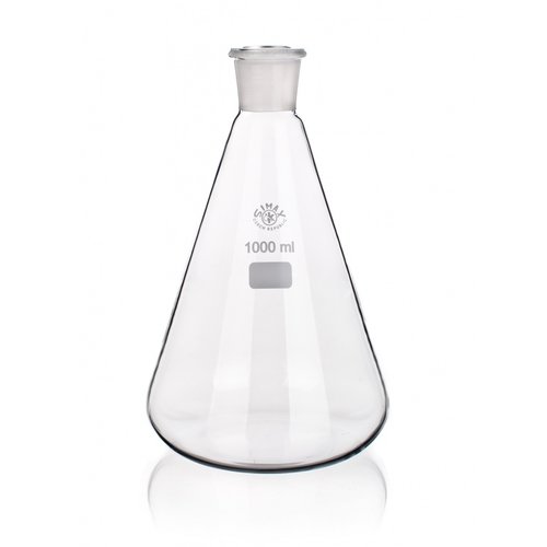 Flacons d’Erlenmeyer avec verre moulu