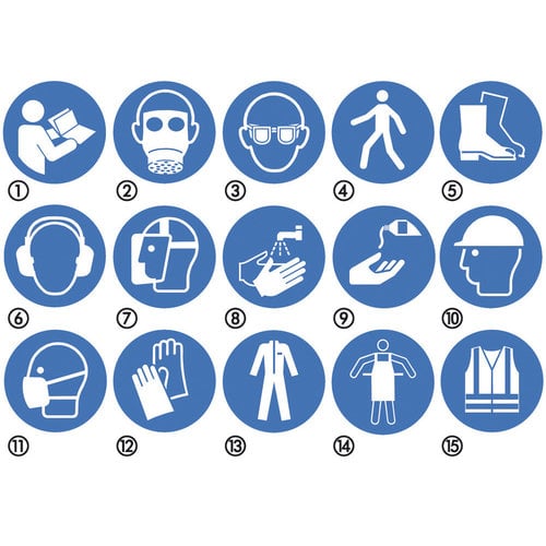 Safety symbols Acc. to ISO ø 100 mm.