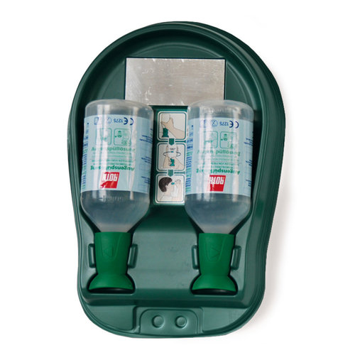 Augenspülstation Wandbox mit 2 Flaschen