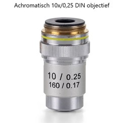 Achromatic 10x / 0.25 DIN objective. Parafocal 45 mm
