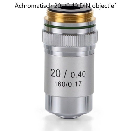 Achromatic 20x / 0.40 DIN objective. Parafocal 45 mm