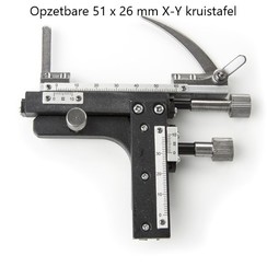 Aufsteckbarer X-Y-Kreuztisch 51 x 26 mm mit Nonius und horizontaler Einstellung