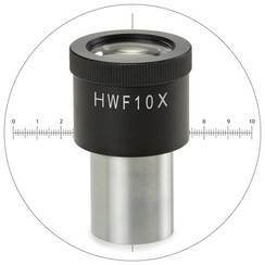 Ocular WF 10x / 20 mm con 10/100 micrómetro y cruz para bScope para tubo de Ø 23,2 mm