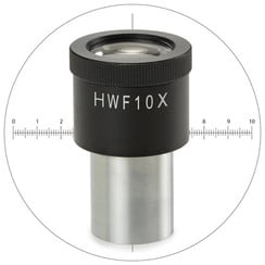 WF 10x / 20 mm eyepiece with 10/100 micrometer and cross hair for bScope for Ø 23.2 mm tube