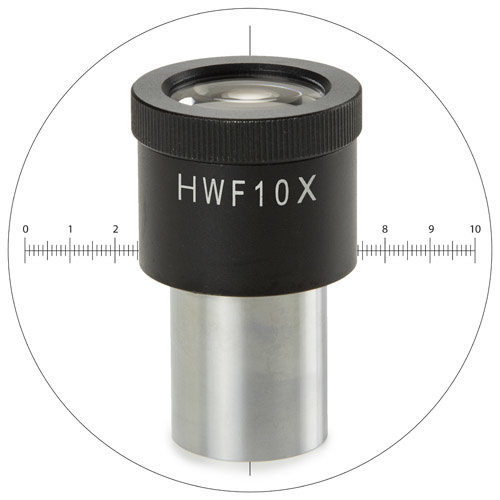 Ocular WF 10x / 20 mm con 10/100 micrómetro y cruz para bScope para tubo de Ø 23,2 mm