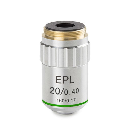 E-plan EPL 20x / 0.40 objective. Working distance 1.85 mm