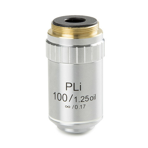 Plan PLi S100x / 1.25 oil immersion infinity corrected IOS objective. Working distance 0.36 mm