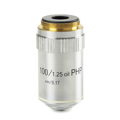E-Plan Phase EPLPHi S100x / 1.25 Objetivo IOS con corrección infinita de inmersión en aceite. Distancia de trabajo 0,36 mm
