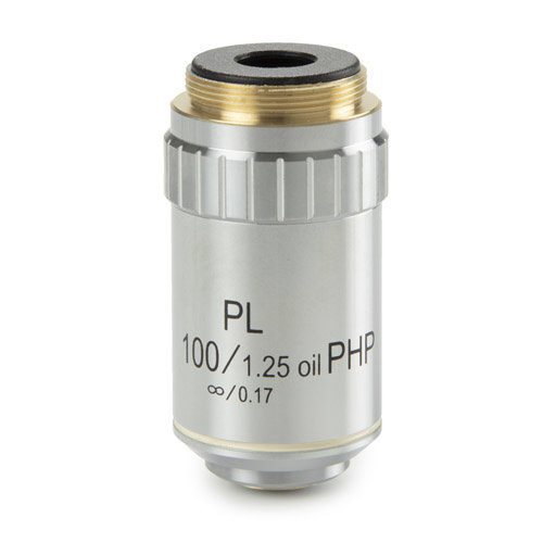 Plan phase PLPHi S100x / 1.25 objectif IOS à immersion dans l'huile corrigé à l'infini. Distance de travail 0,36 mm