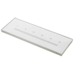 Portaobjetos micrométrico 76 x 26 mm, 50 mm dividido en 500 partes, 100 µm por división