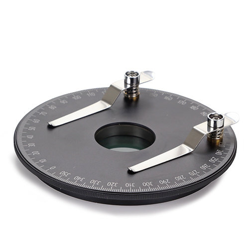 360 ° rotatable round table with built-in polarization filter