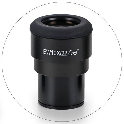 EWF 10x / 22 mm eyepiece with 10/100 micrometer and cross hair, Ø 30 mm tube