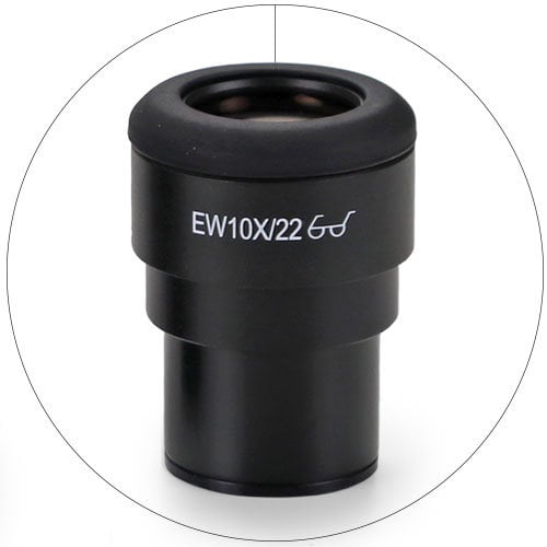 EWF 10x / 22 mm eyepiece with 10/100 micrometer and cross hair, Ø 30 mm tube