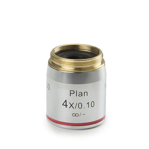 Obiettivo Plan PLi 4x / 0.10 corretto all'infinito, distanza di lavoro 30 mm