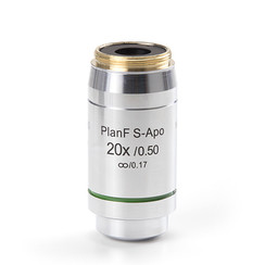 Plan semi-apocromático Fluarex PLFi APO 20x / 0.50 objetivo corregido al infinito, distancia de trabajo 2,1 mm