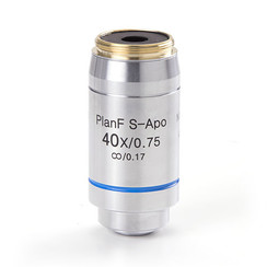 Plan semi-apochromatic Fluarex PLFi APO S40x / 0.75 infinity corrected objective, working distance 0.7 mm