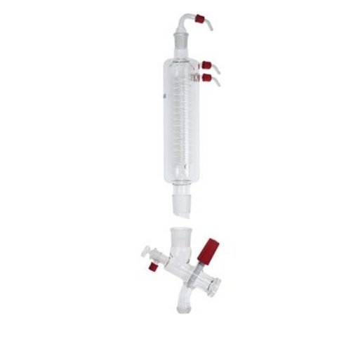 RV 10.6 Vertikal-Intensivkühler mit Verteilerstück und Absperrventil für die Rückflussdestillation