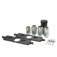 Set per contrasto di fase composto da diapositive con fasi 10 / S40 e 20 / S100 con obiettivi olio piano fase 10x / 20x / S40x / S100x