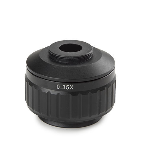 Photo adapter with 0.33x lens for Oxion (revision 2) and Oxion Inverso inverting microscopes and 1/3 inch camera with C-ring