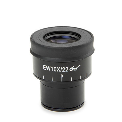 EWF 10x / 22 mm eyepiece with cross hair and 10/100 micrometer scale for DZ series head (1 piece)
